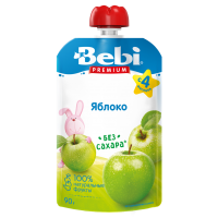 Пюре Bebi Premium яблоко, с 4 мес., 90 гр 