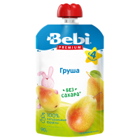 Пюре Bebi Premium груша, с 4 мес., 90 гр 