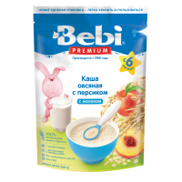 Каша Bebi Premium овсяная с персиком молочная, с 5 мес., 200 гр