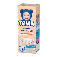 Тёма Детское молоко, обогащенное витаминами, с 8 месяцев, 200 мл